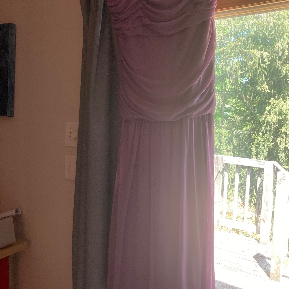 Bridesmaid dress David’s Bridal  purple strapless